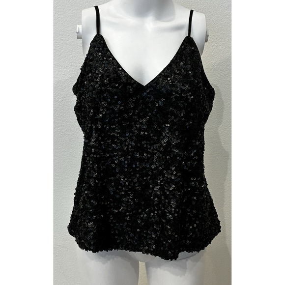 Bardot Tops - BARDOT Black Sequin Cocktail Glam Cami Sleeveless Top Size‎ 10/L Party Event